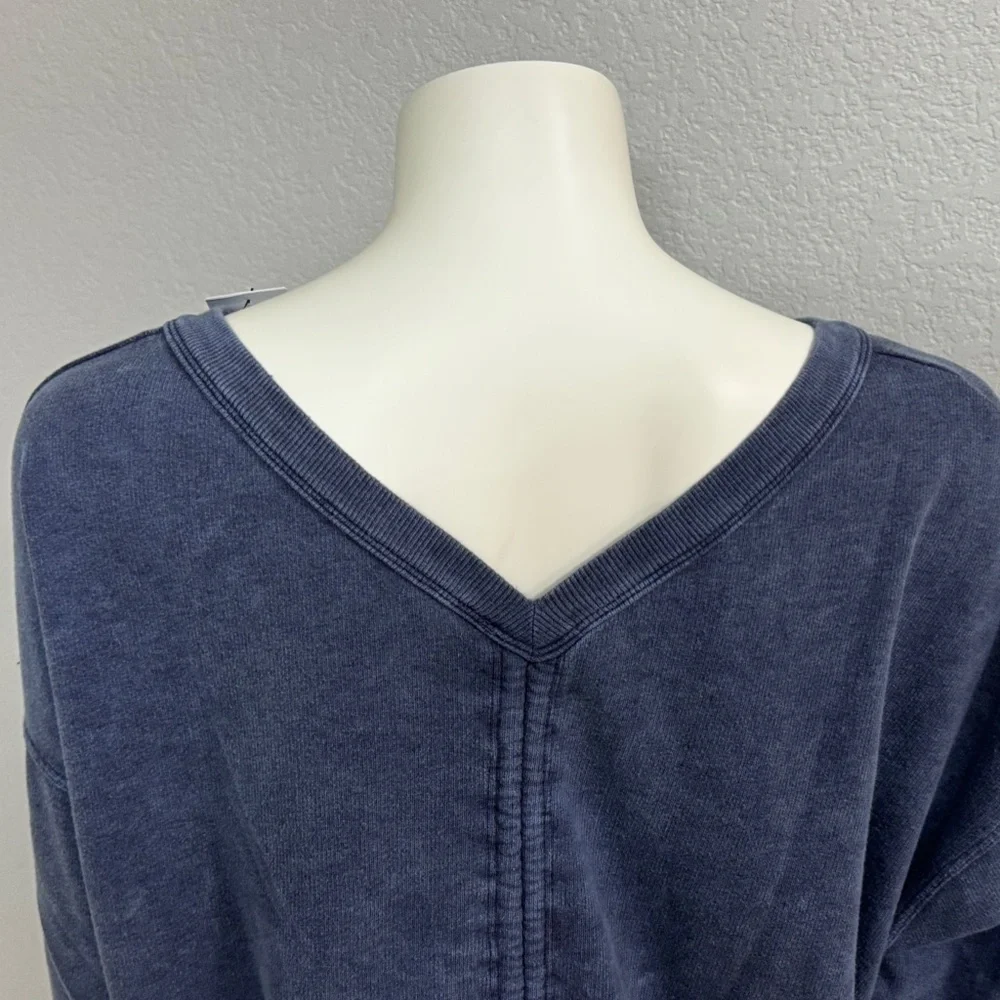 NWT Lane Bryant Distressed Navy Shirt - Picture 4 of 8